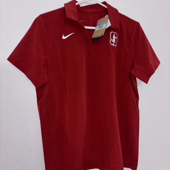 Nike Women Stanford University Cardinal Dri-Fit Woven Polo Size M NWT + Hat Cap - Picture 2 of 6